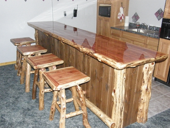 Bars Made Logs, Custom Kitchen Bar Stools